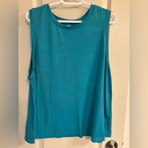 Fabletics Women's Vibrant Teal Muscle Tee Demi Lavato Collab P2P 23”